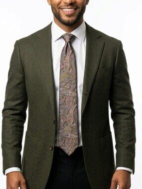 Luca Franzini Italian Silk Paisley Tie: Dark Academia Scholar Vibe